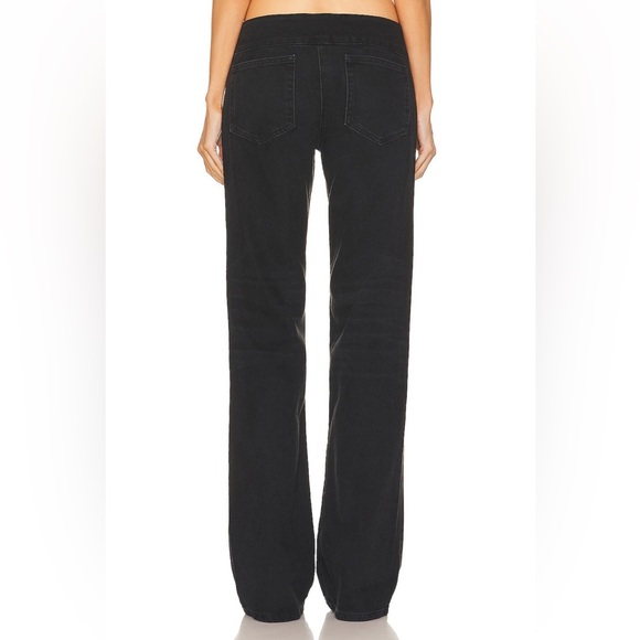 NWT EB Denim Low Rise Lace Up Wide Leg Jeans in Fox Black - Picture 4 of 10